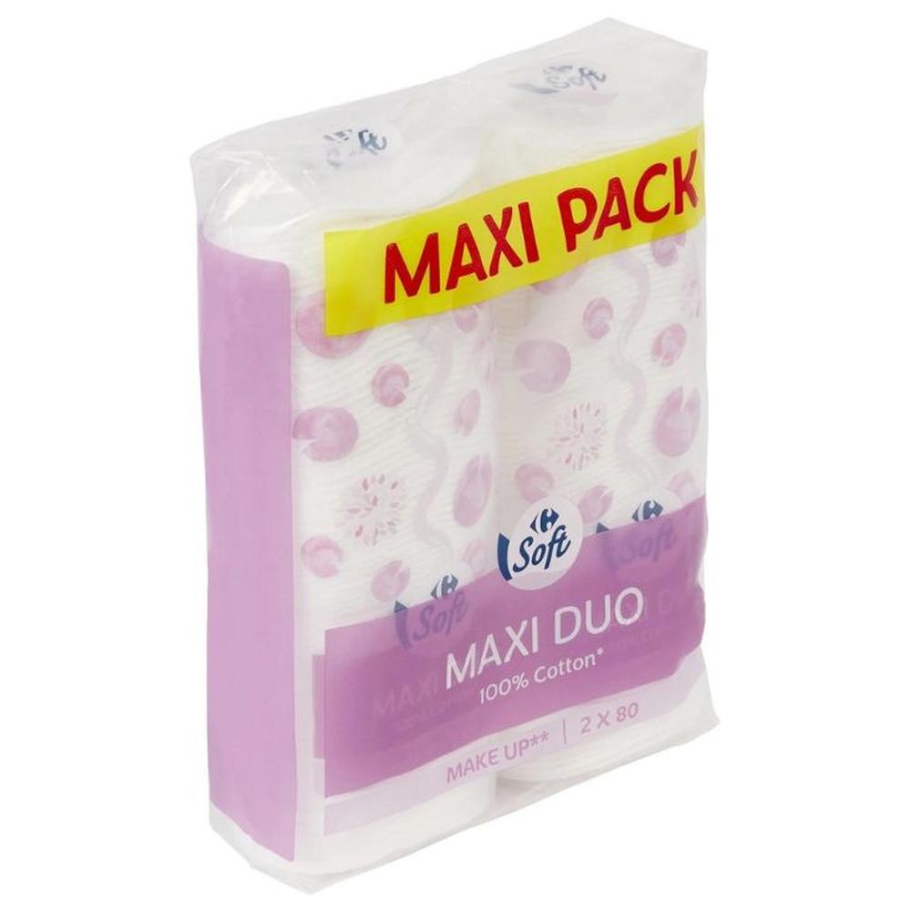 [708131] Coton Ovales Maxi Duo Carrefour Soft 2x80g