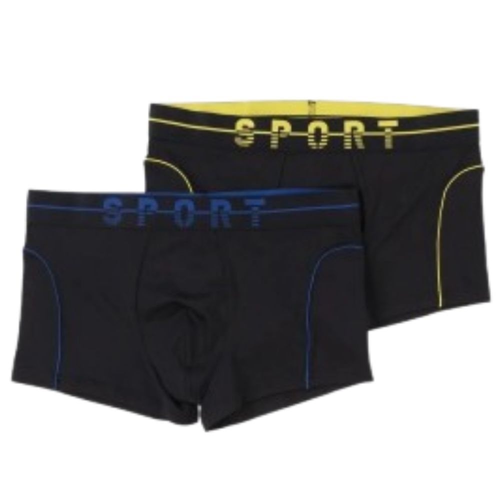 [701740] Lot 2 Boxers Homme Sport Noir