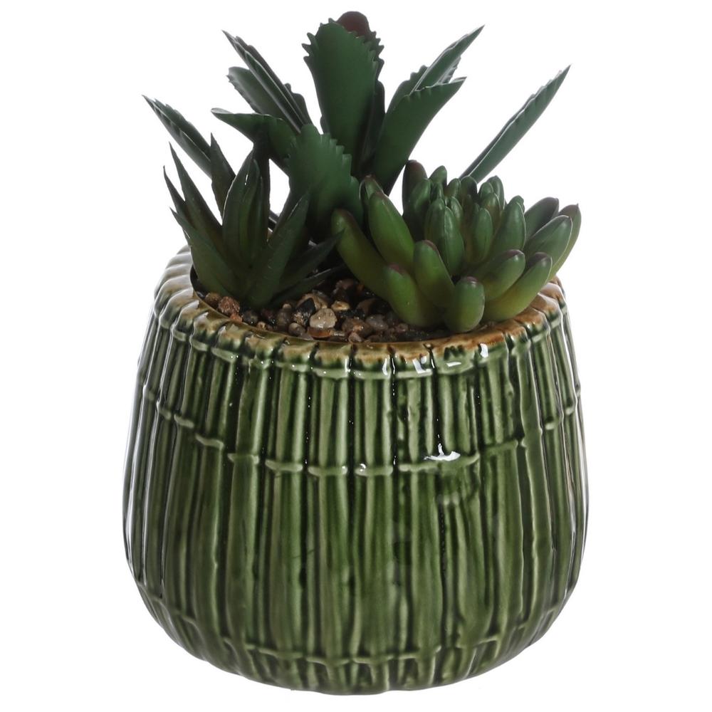[721990] Plante Artificielle avec Pot Vert Kasa 18 cm