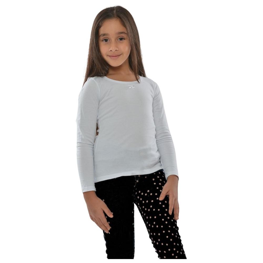 [674189] Pull Fille à Manches Longues Col Rond Blanc - 8 Ans