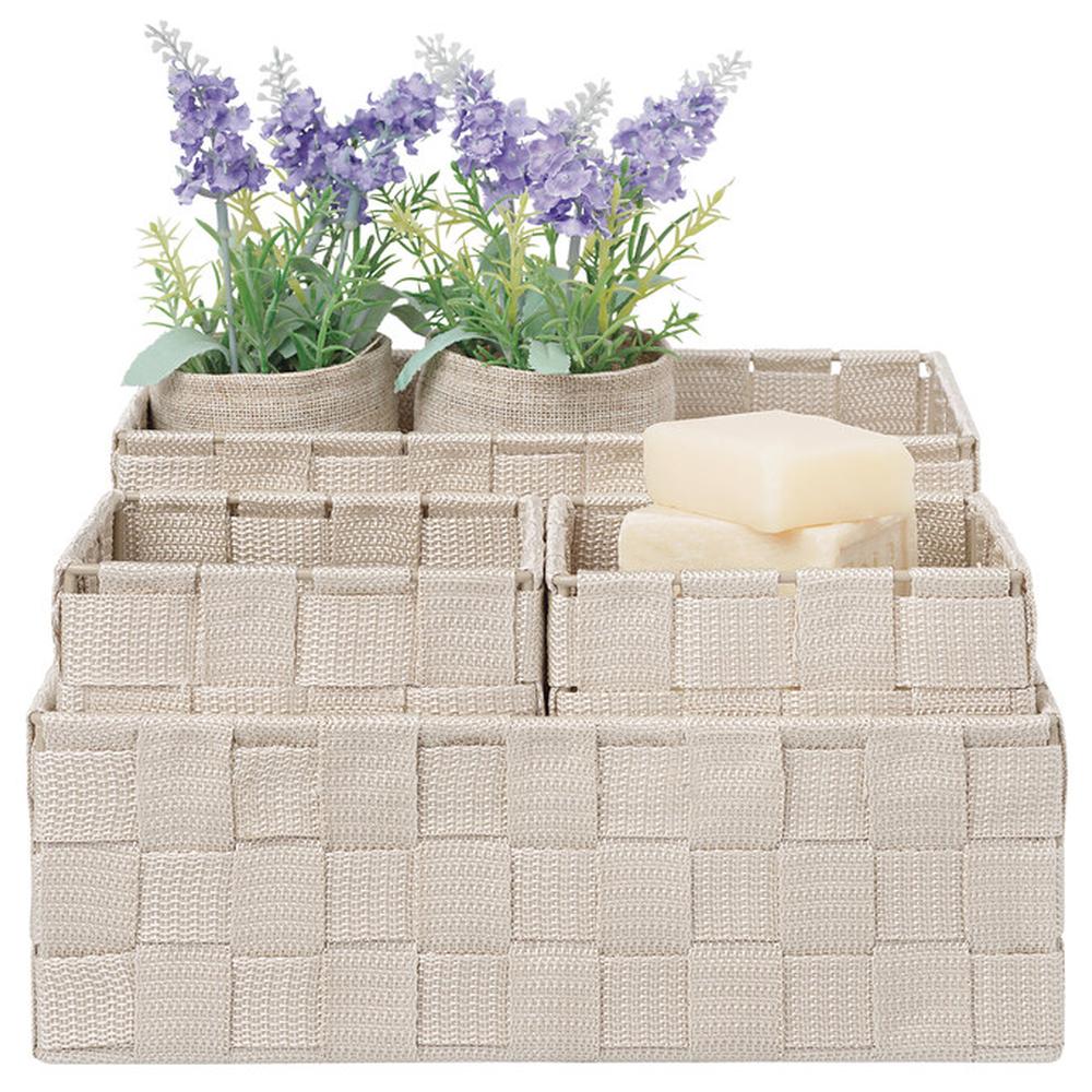 [700292] Set 4 Paniers de Rangement Toupe Vigo Kasa