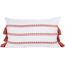 Coussin Rectangulaire Brode Rayures Terracotta Kasa 30x50cm 