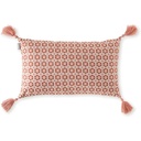 Coussin Géométrique Terracotta avec Pompon Kasa