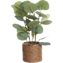 Pot Jute Feuilles Vertes Artificielles Kasa 24cm