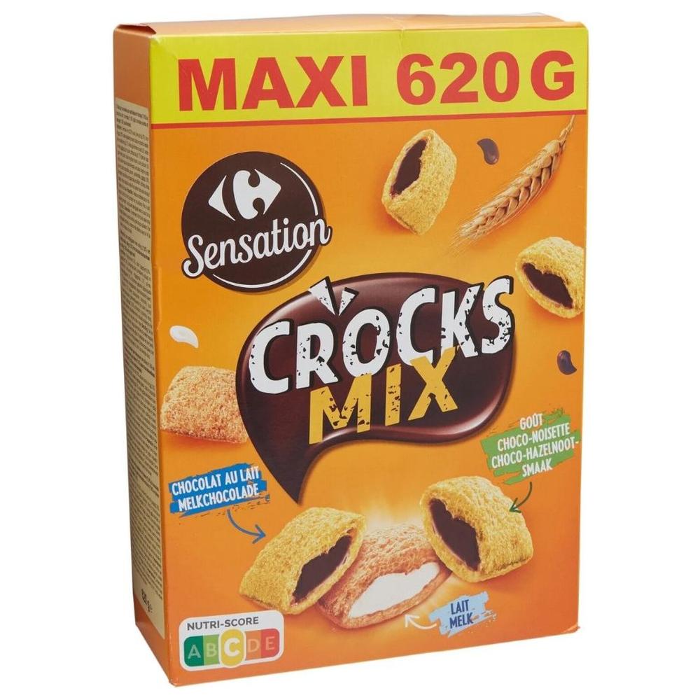 [714500] Céréales Croks Mix Chocolat Noisette Carrefour 620g
