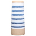 Vase en Porcelaine Haut Rayures Bleu Blanc Kasa 25cm 