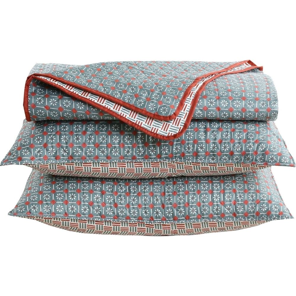 [731341] Couvre-Lit Microfibre Kasa 240x220cm Tiles