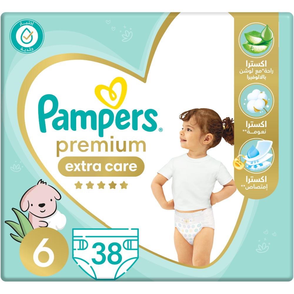 [657743] Couches Bébé Premium Care Taille 6 (13Kg+) Pampers 38 unités