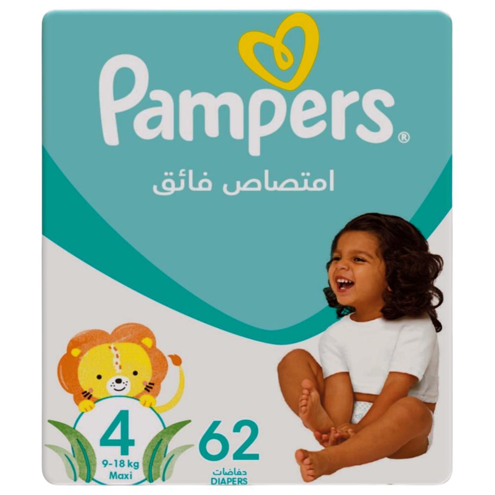 [58121] Couches Bébé Baby-dry Taille 4 (9-18kg) Pampers 62 unités