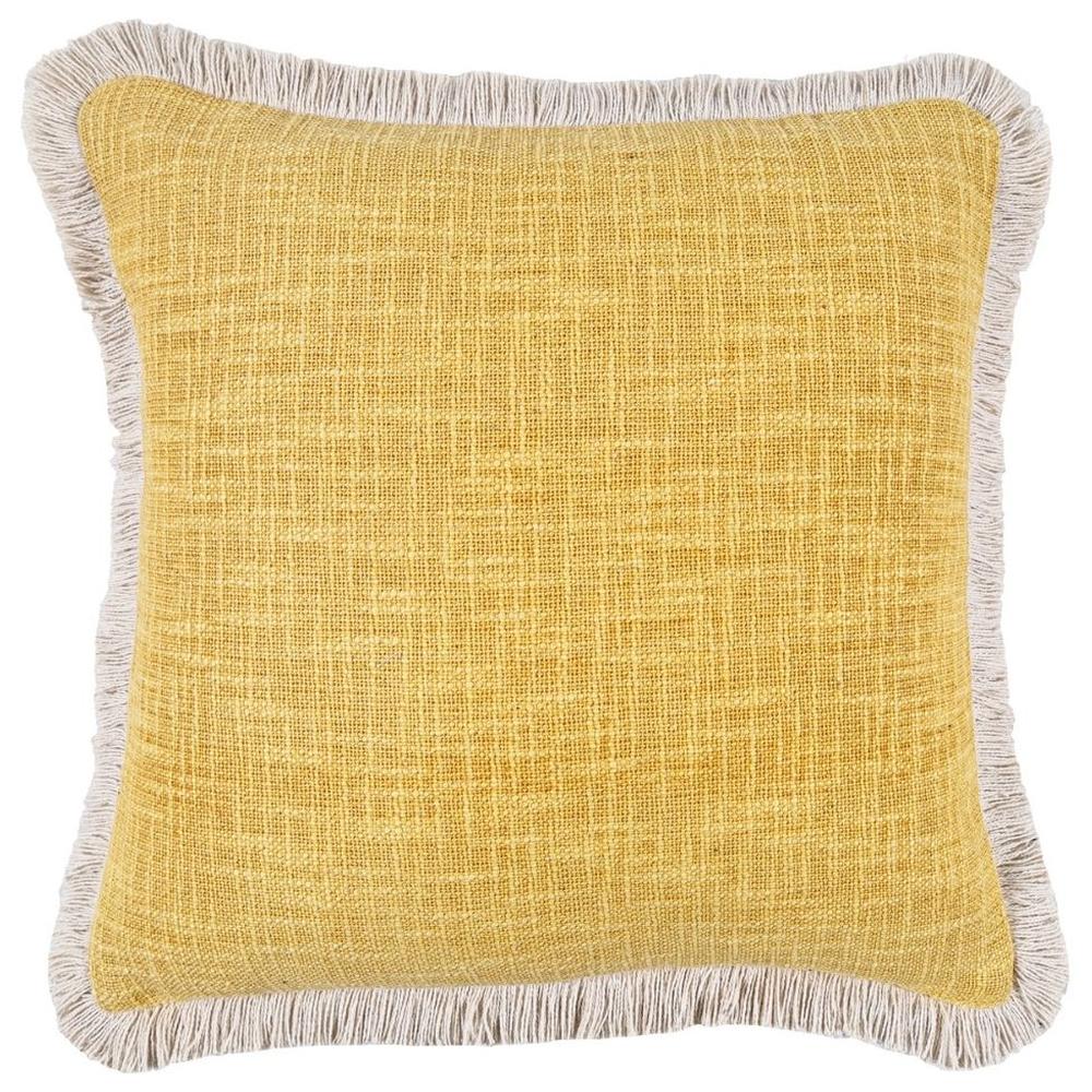 [716354] Coussin Carré Blanc à Franges Kasa 45x45cm 