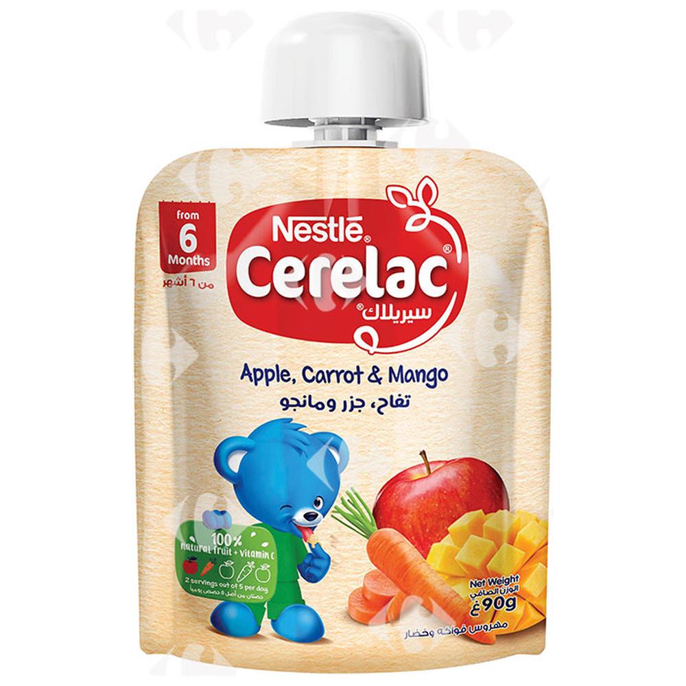 [671577] Purée Pomme Carotte Mangue en Gourde Cerelac 90g