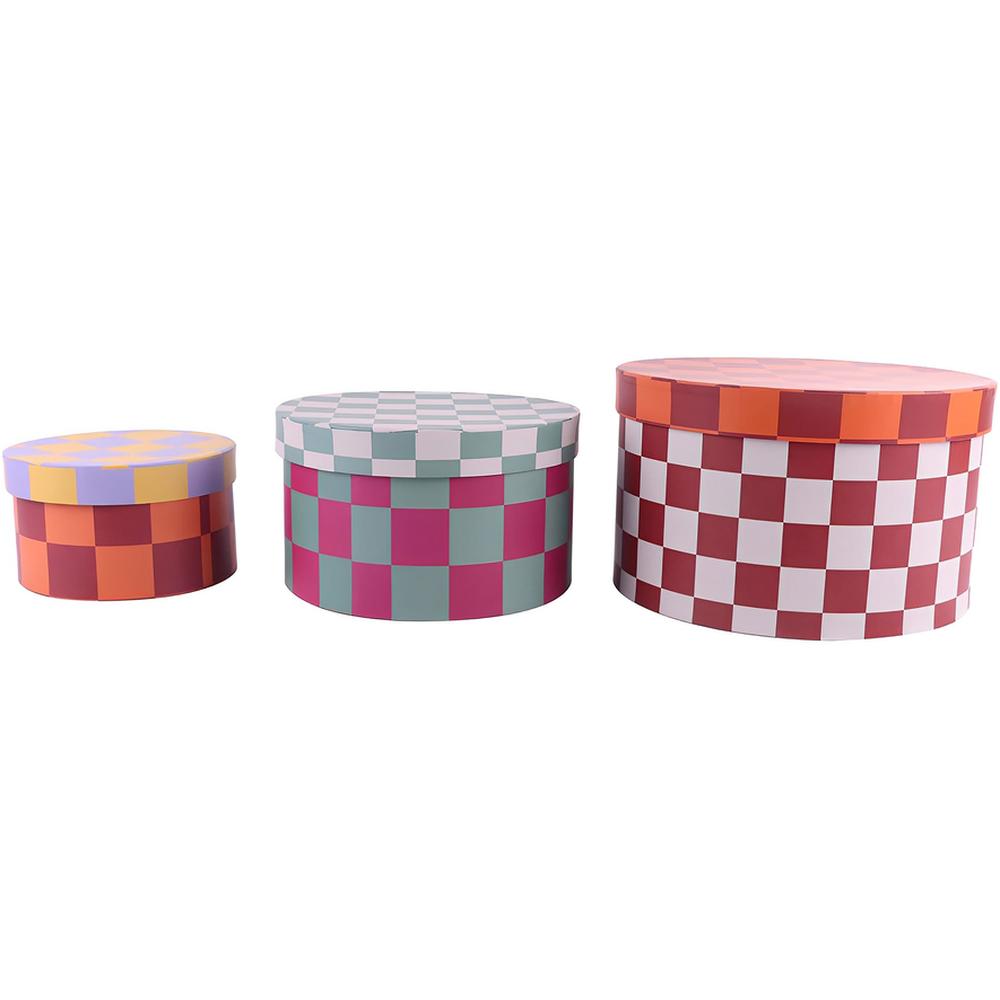 Set 3 Boites Rangement Rondes Graphic Kasa