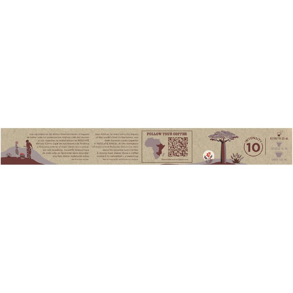 Capsules de Café Africa Ristretto Espresso Intensité 10 Nescafé 10 unités