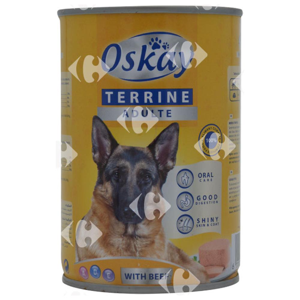 Pâté au Bœuf pour Chiens Adultes Oskay 400g