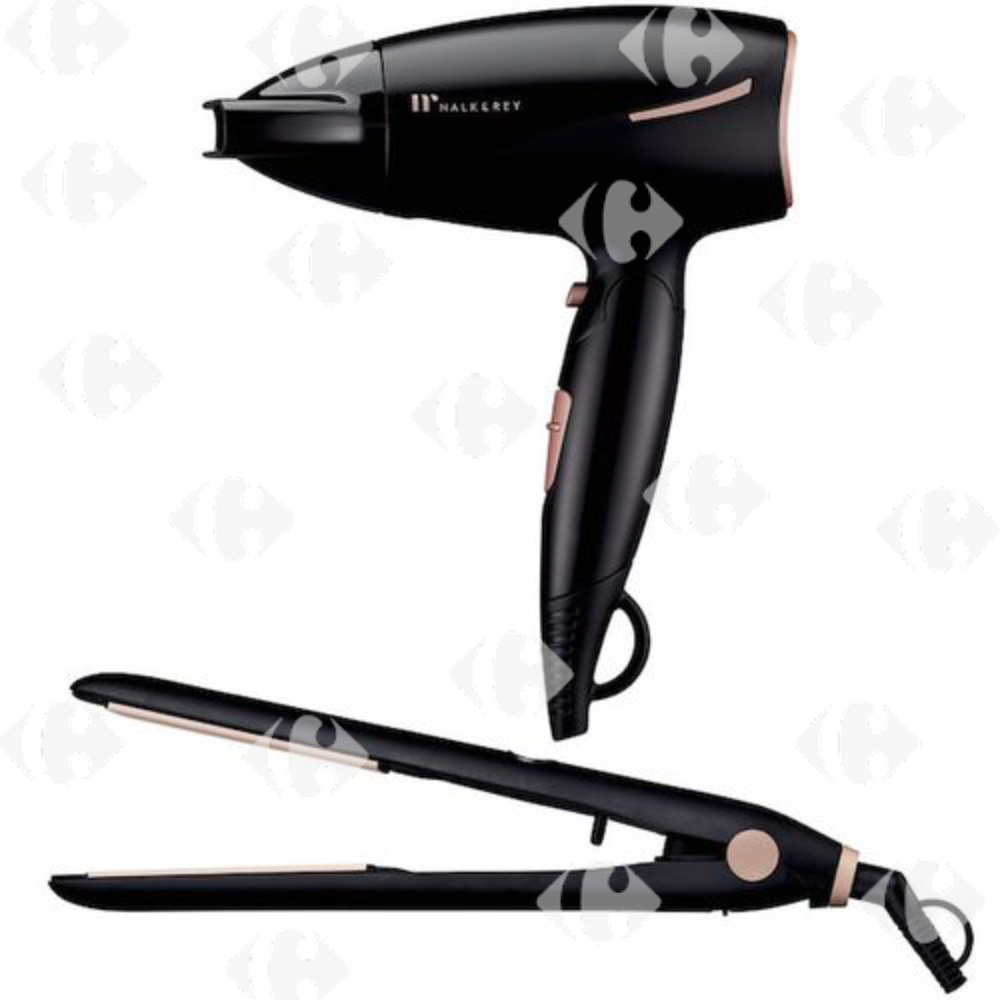 [655536] Set Sèche-cheveux 1600W + lisseur Nehaircombop-18 Nalk and Rey