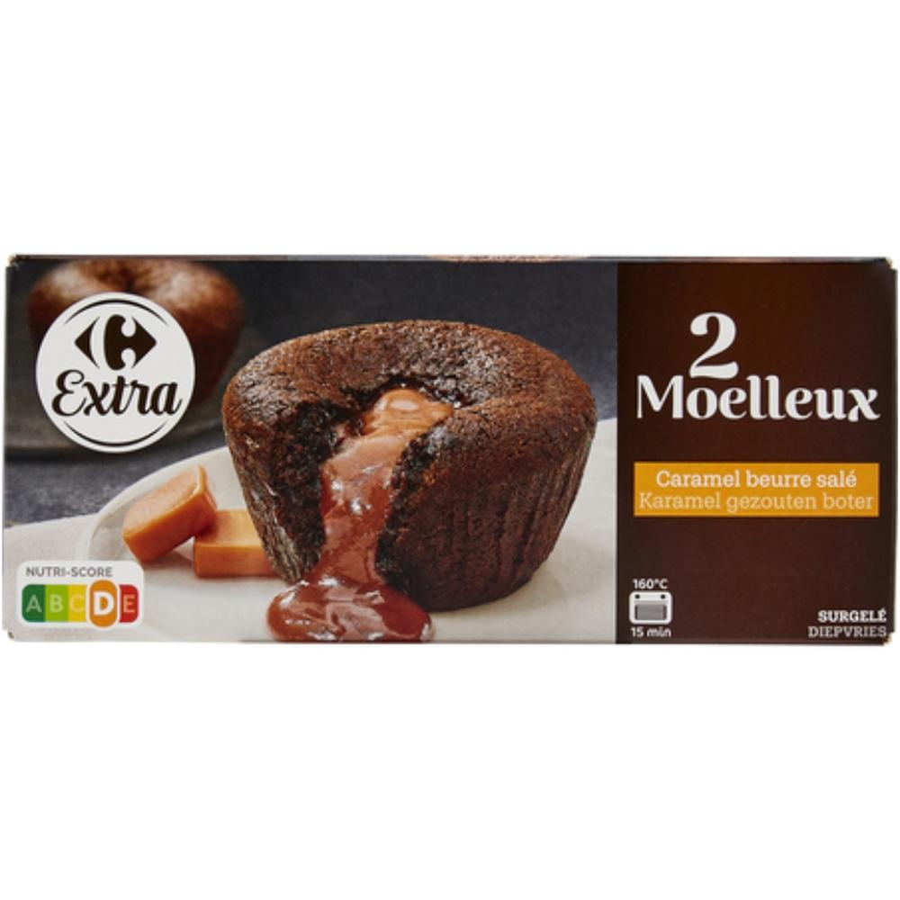 [644290] Fondant au Chocolat Cœur Caramel Carrefour 190g 2 unités
