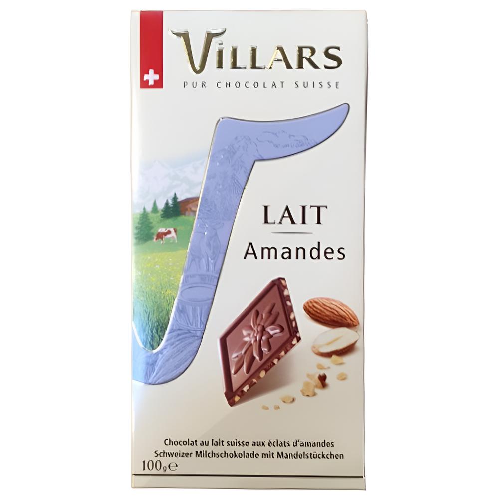 Tablette de Chocolat Suisse au Lait Amandes Villars 100g