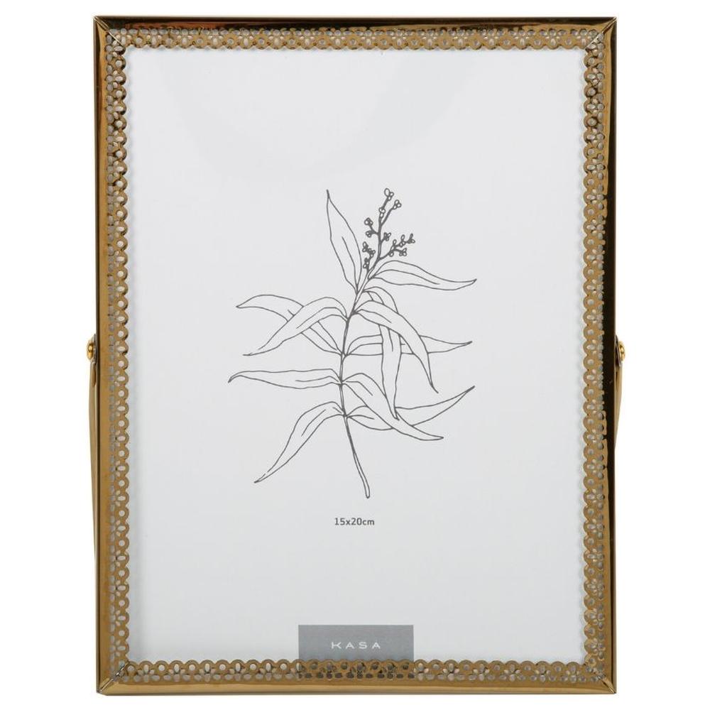 [716619] Cadre Réctangulaire Doré à Poser Life Kasa 15x20cm