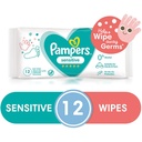 Lingettes Bébé Sensitive Poche Pampers 12 unités.