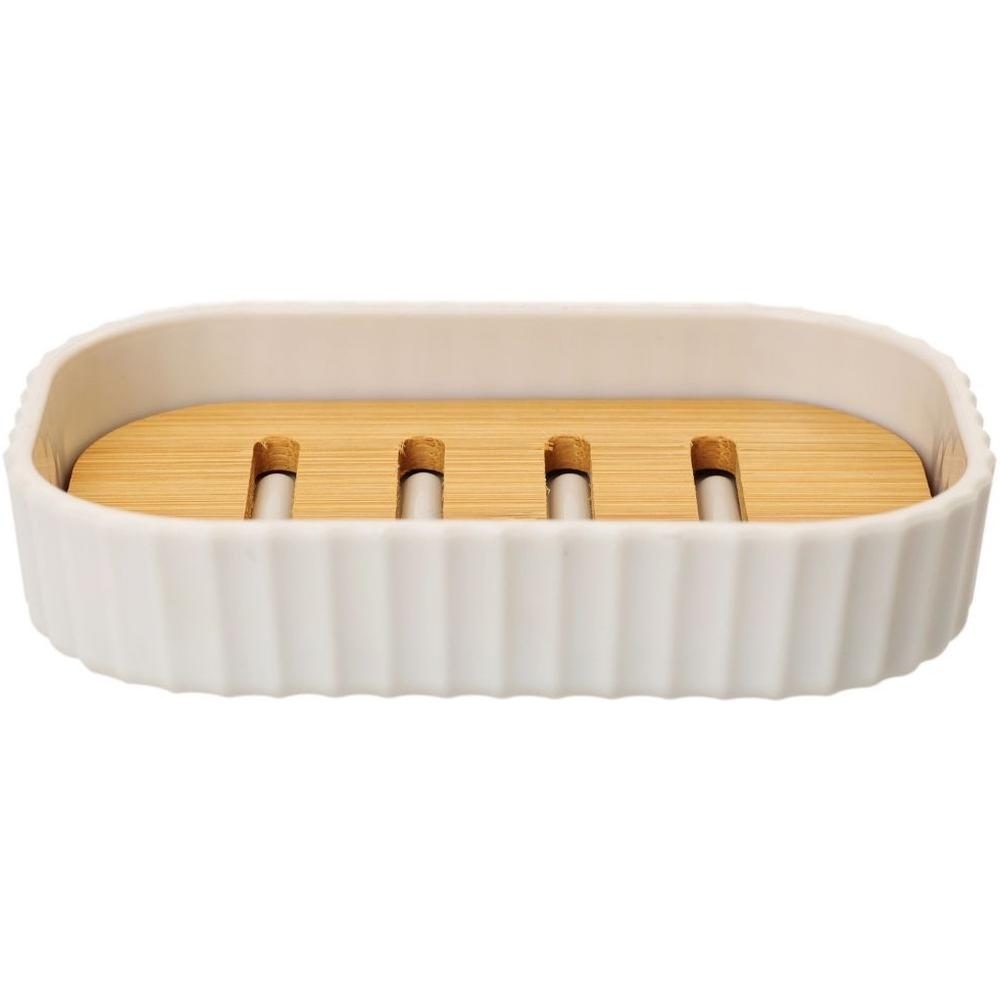 Porte-Savon Bambou PVC Beige Gravé Kasa
