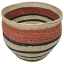 Panier à Fines Rayures Bleues Grande Jute Kasa