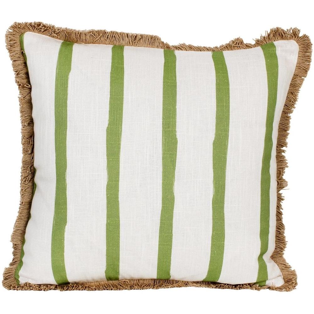 Coussin Carré Rayures Vertes Kasa 45x45cm