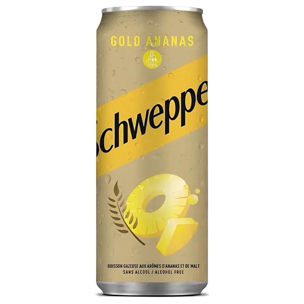 Boisson Gazeuse Aux Arômes d'Ananas et de Malt Schweppes Canette 25cl