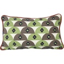 Coussin Rectangulaire Demi-Cercle Gris/Vert Kasa 30x50 cm
