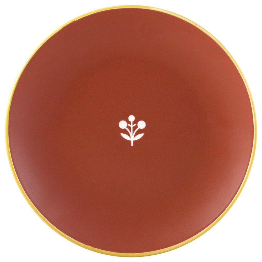 Assiette Plate Porcelaine Ronde Terre Cuite Boho Kasa 15.6cm