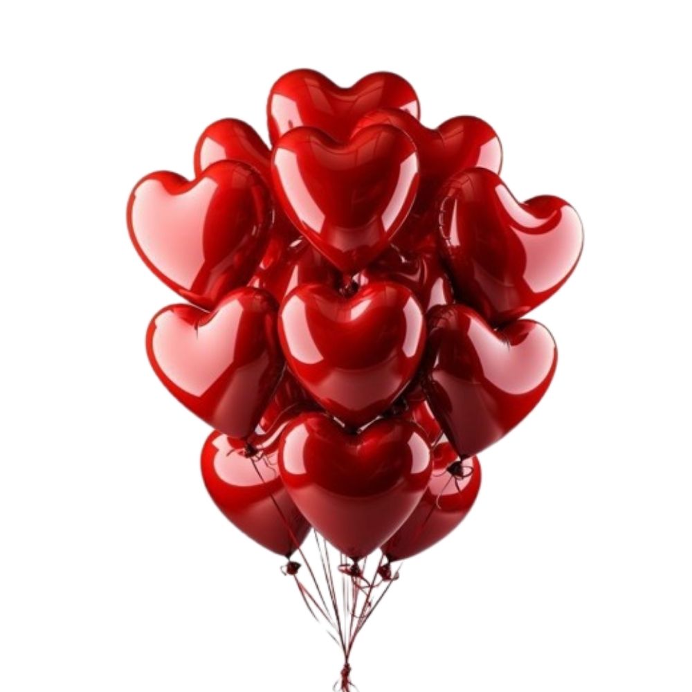 10 Ballons Rouge sous Forme d'un Coeur