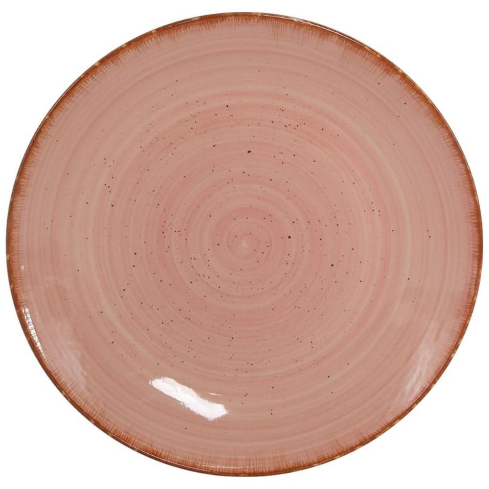 [716779] Assiette Plate en Porcelaine Ronde Boho Rose Kasa 27cm 