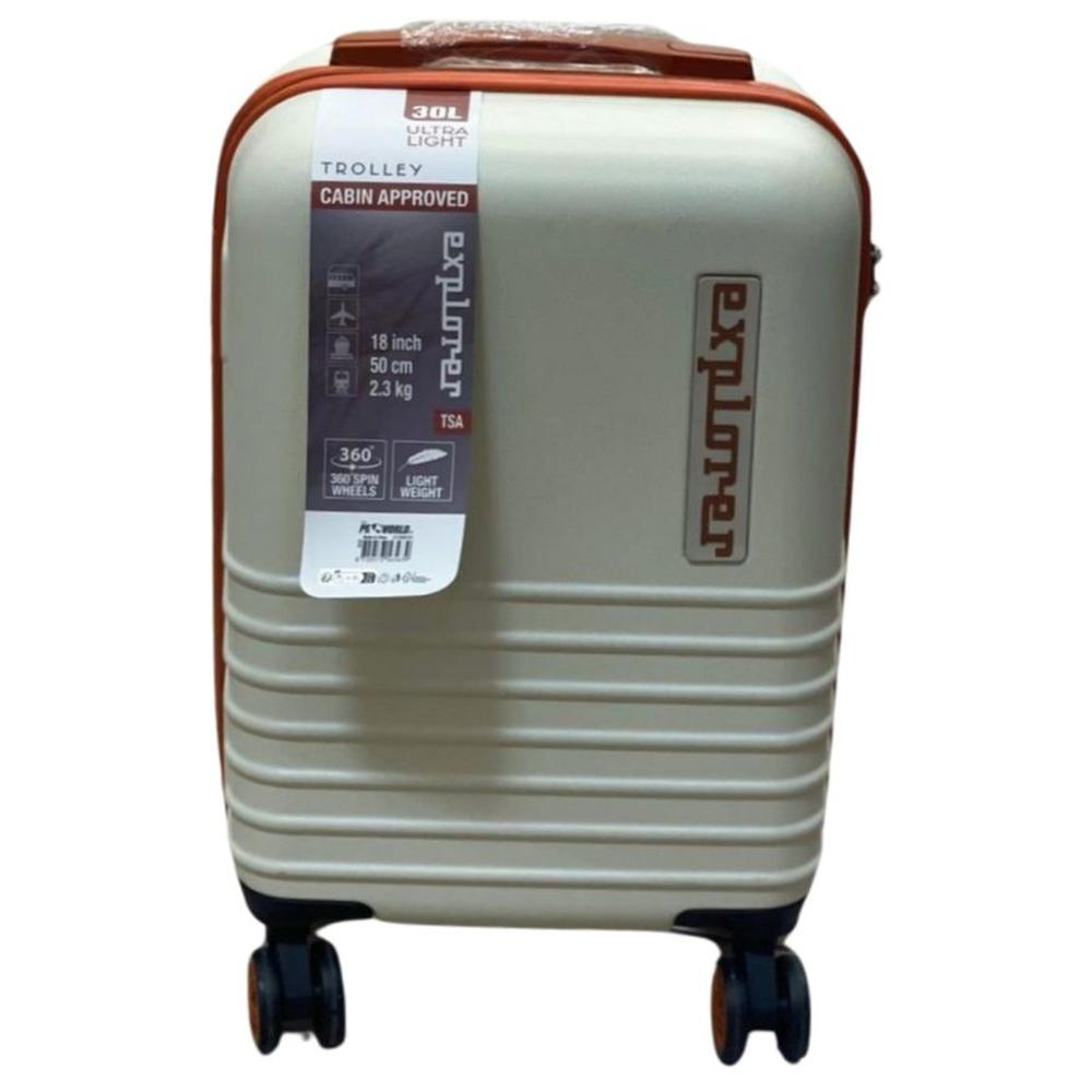 [706306] Valise Rétro 4 Roues Crème Explorer Petit Modèle 50cm 2,3kg