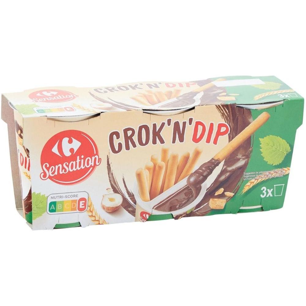 [715241] Pâte à Tartiner et Gressins Crok'n Dip Carrefour 3 unités 55g