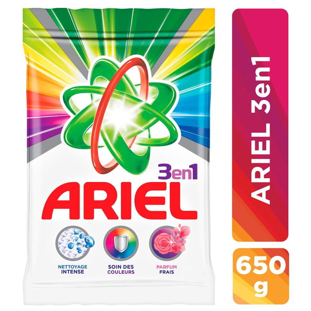 Lessive en Poudre Machine 3En1 Ariel 650g