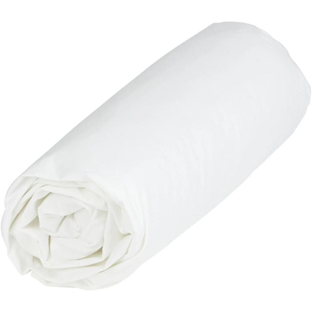 [651566] Drap Housse Blanc 100% Coton Tex Home 140x200cm