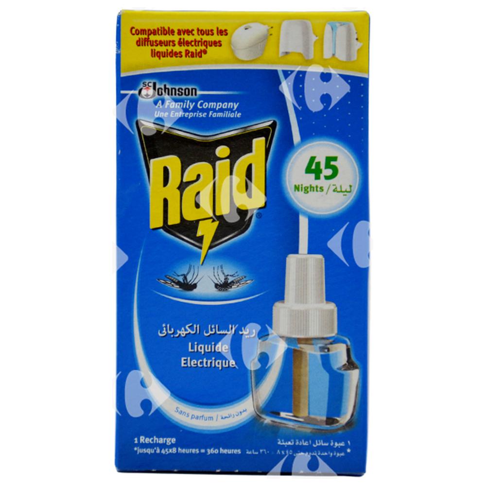 [6001] Recharge Liquide Insecticite Antivolant Raid 45 Nuits.