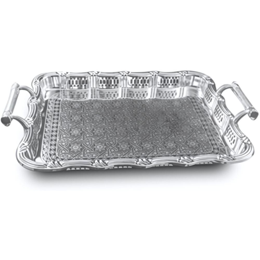 [668769] Plateau Nacré en Inox Grand Format