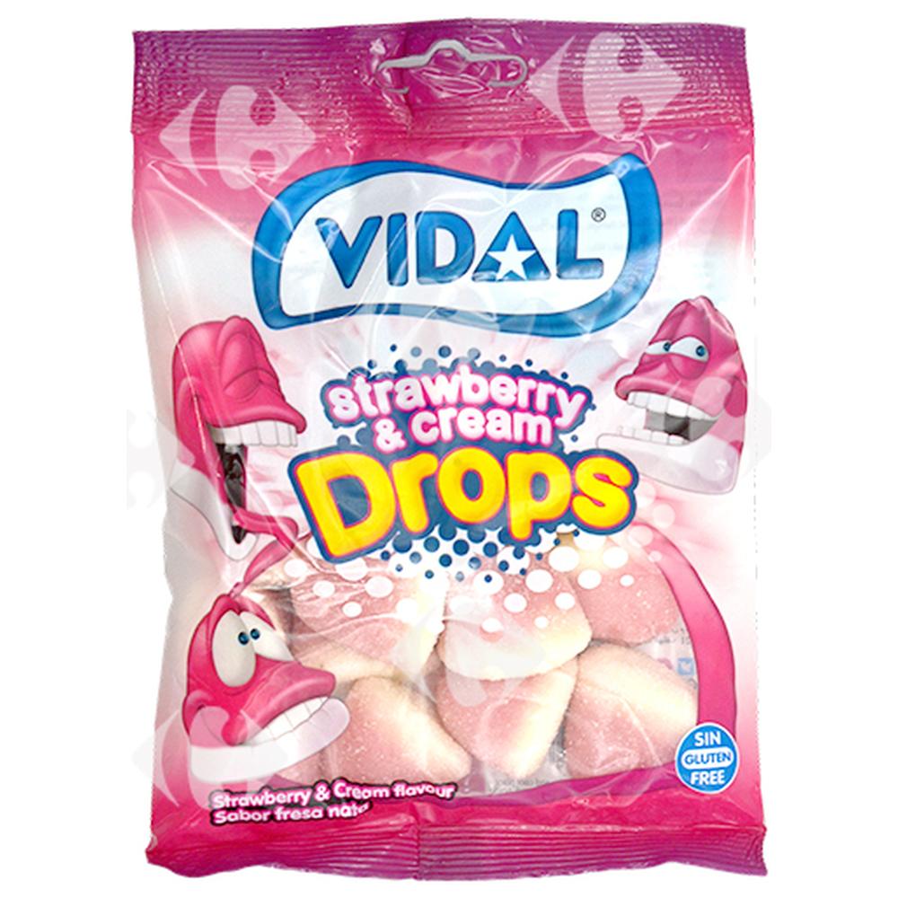 [559310] Gommes Drops Fraise Crème Vidal 100g