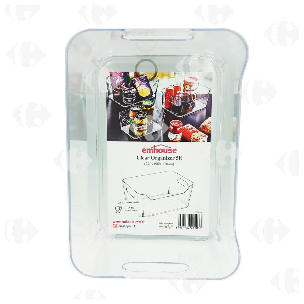 [694356] Organisateur de réfrigérateur transparent 27x11x19cm.
