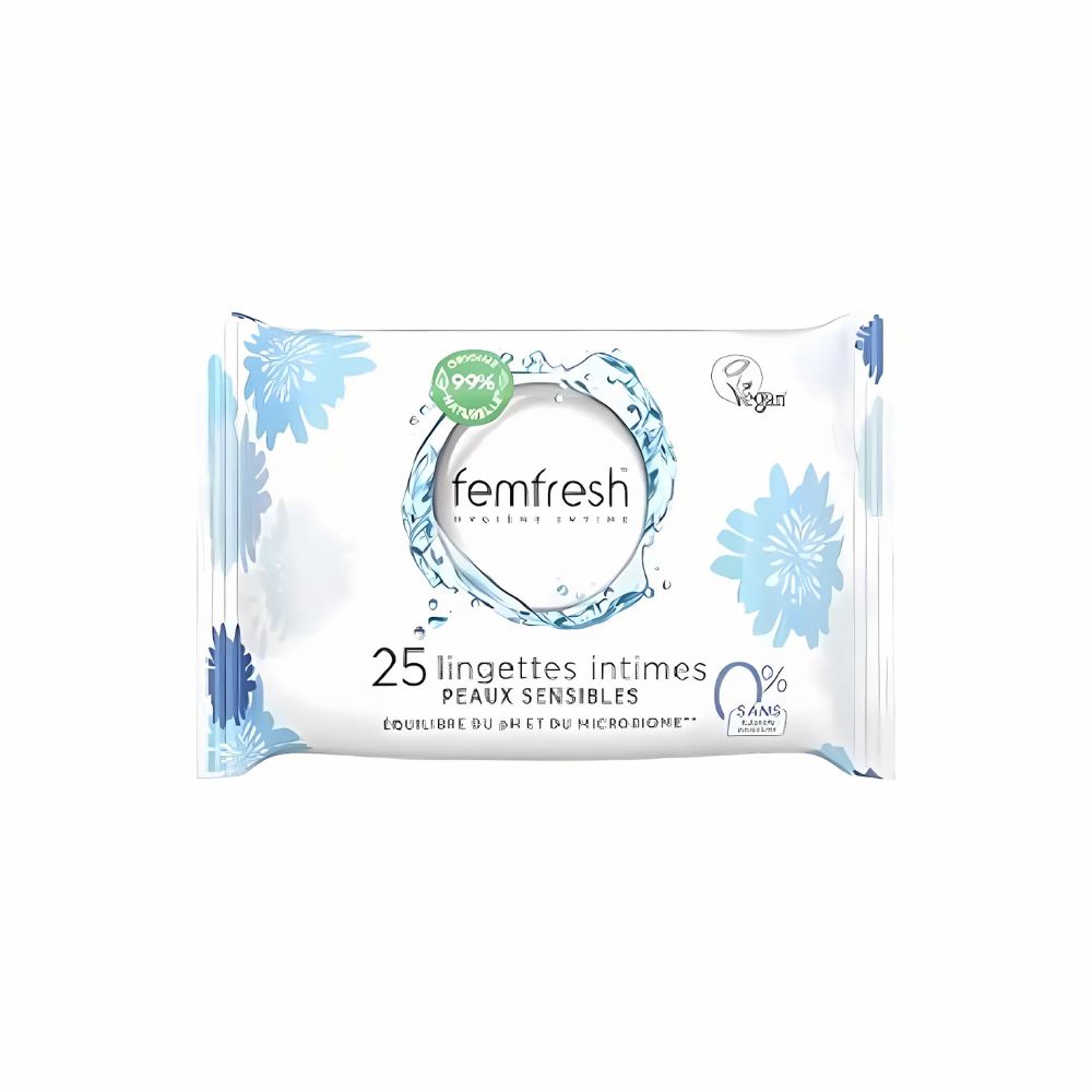 Lingettes Intimes Peaux Sensibles Femfresh 25 unités