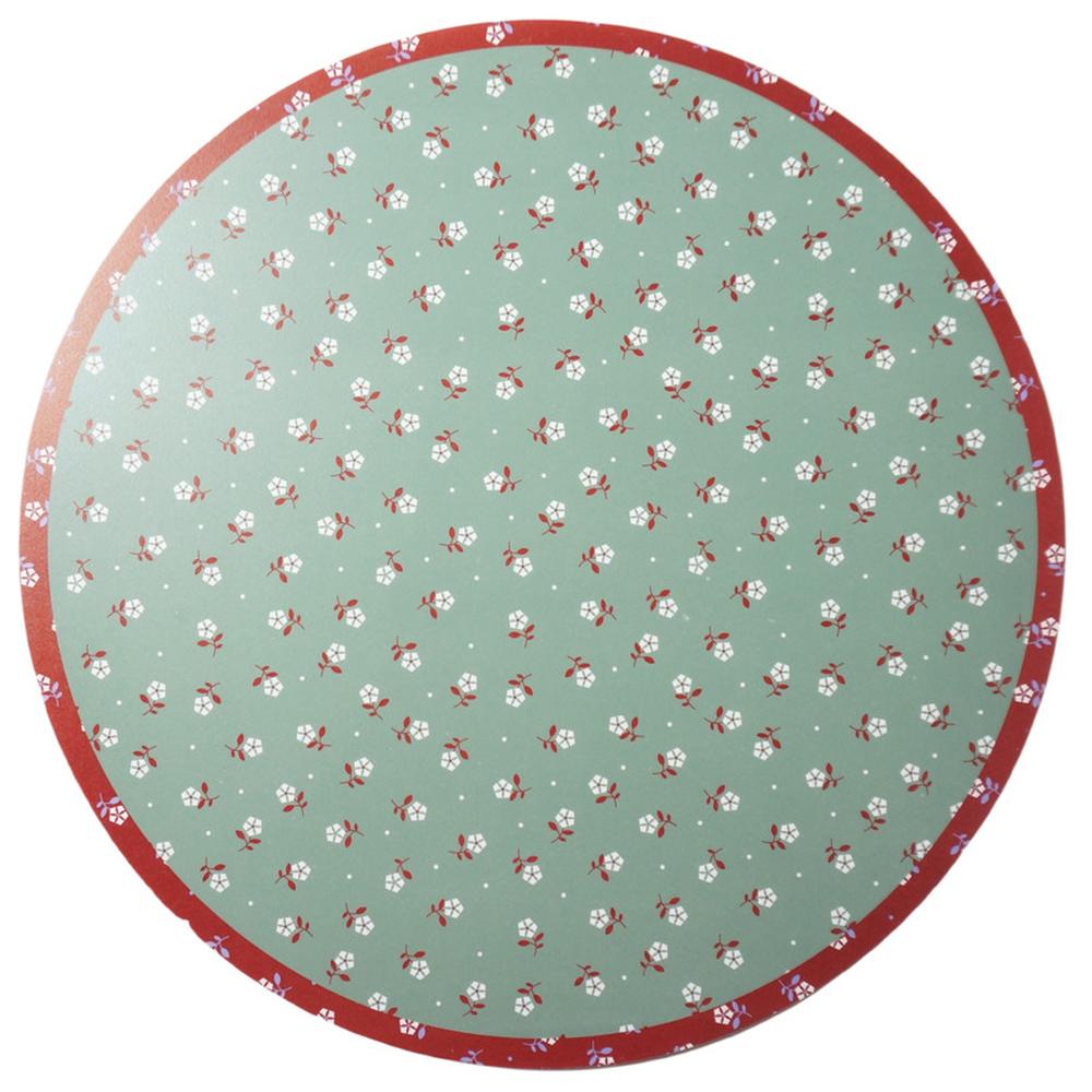 Set Table Rond Flowers Vert Cottage Kasa 38cm