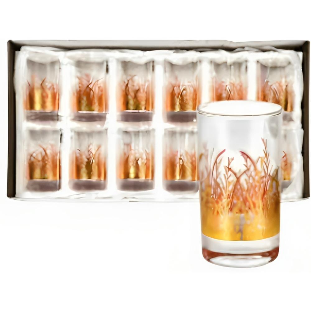[708274] Verre à Thé Doré Motif Herbe Island 15cl 12 pièces