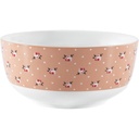 Bol en Porcelaine Rose avec Fleurs Rose Kasa 13 cm