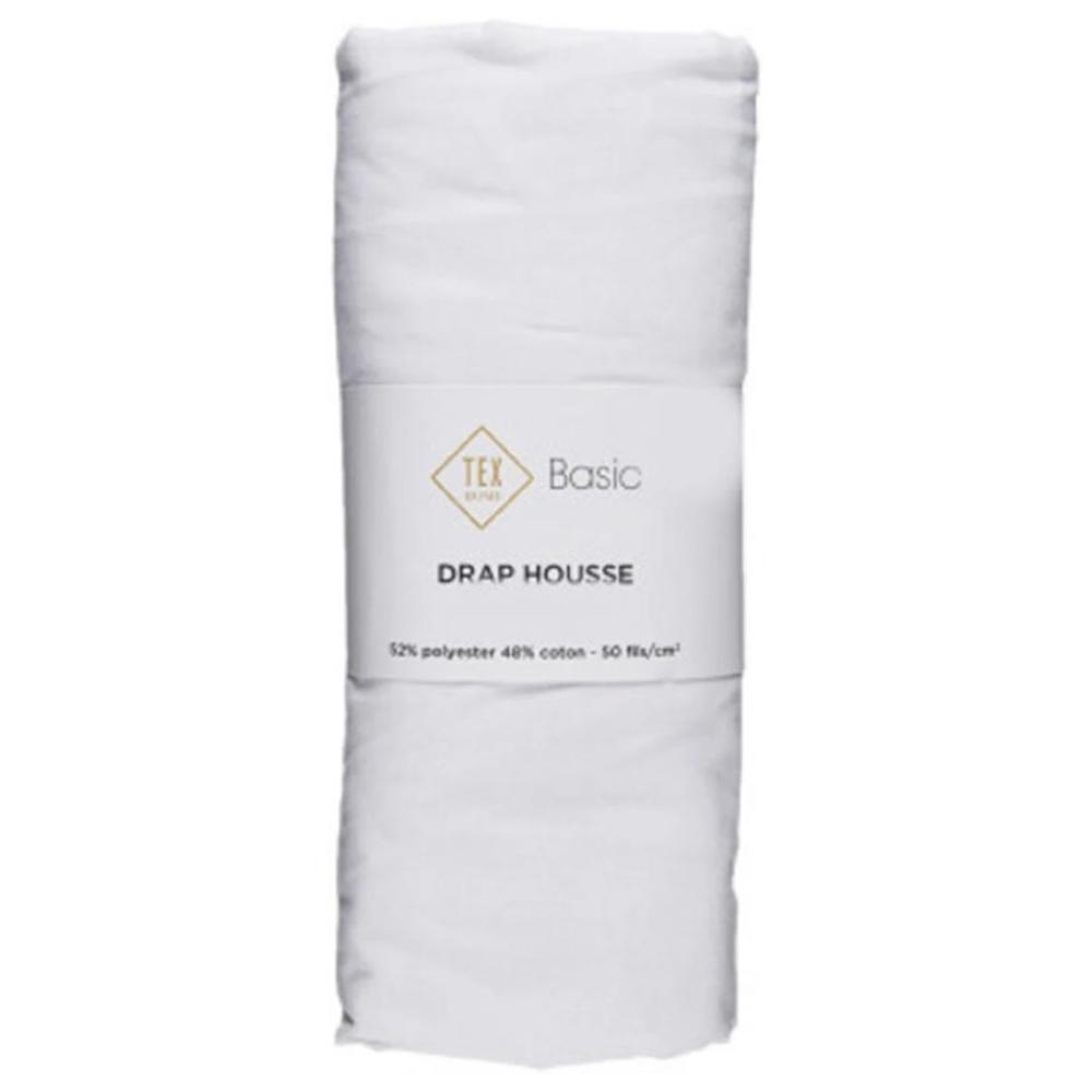 Drap Housse Blanc Tex Home 90x200cm
