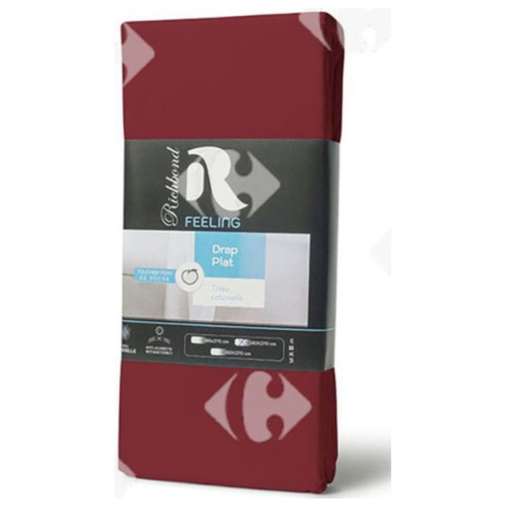 [685016] Drap Plat en Microfibre Grenat 100% Cotonelle Richbond 240x270cm.
