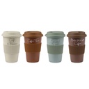 Set de Gobelets Kasa en Porcelaine avec Couvercle en Silicone 37cl 4 unités