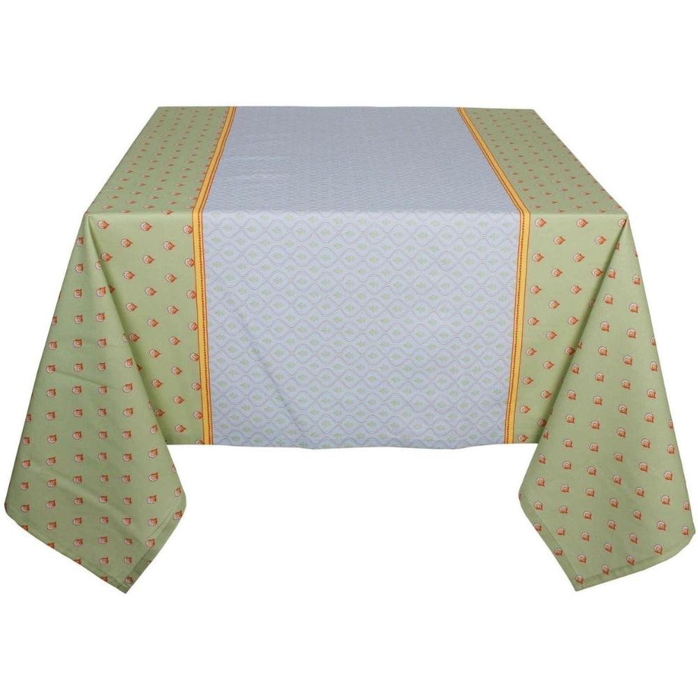 [716202] Nappe Bleu et Vert Warm Boho Kasa 150x300cm 