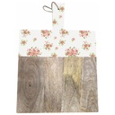 Planche à Servir Porcelaine et Bois Fleur Rose Kasa 40x29 cm