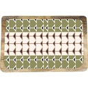 Plat à Servir Rectangulaire Porcelaine et Bois Vert Blanc Kasa 30x20 cm