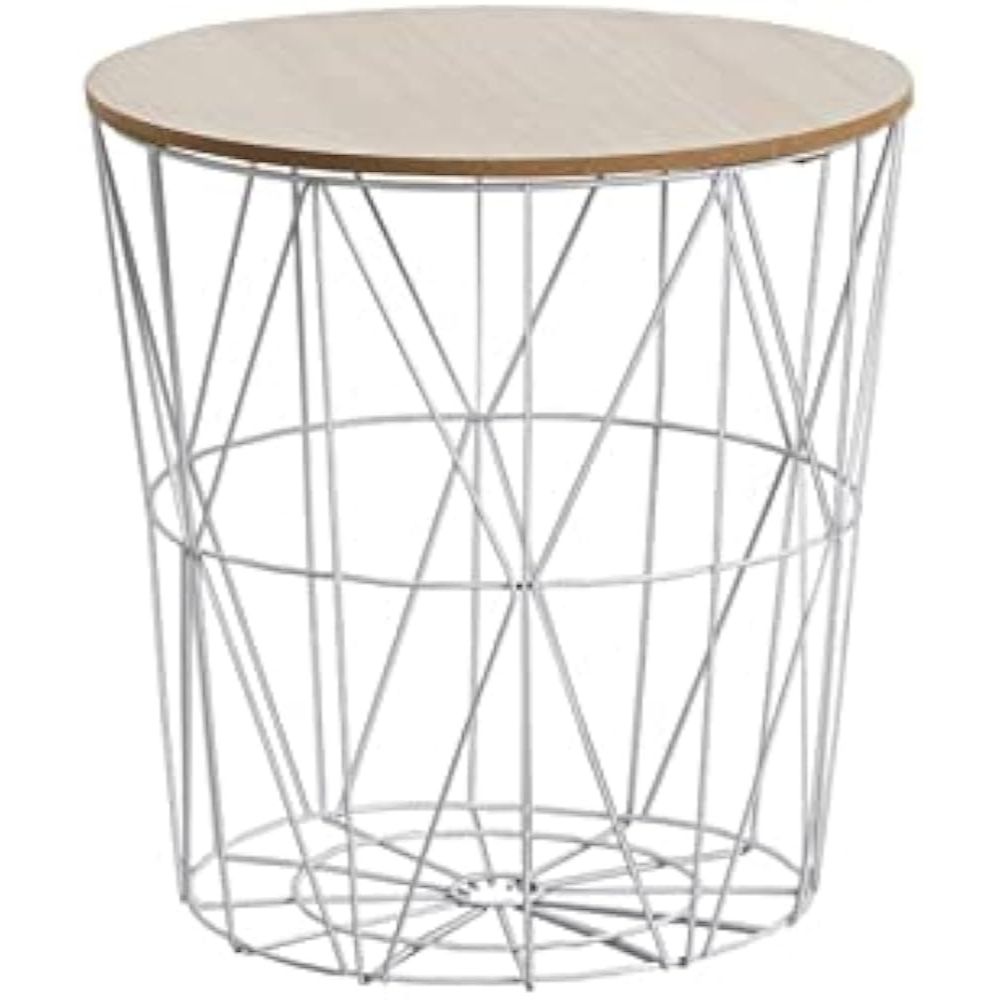 [679733] Table en Métal Blanche 28xH37 cm